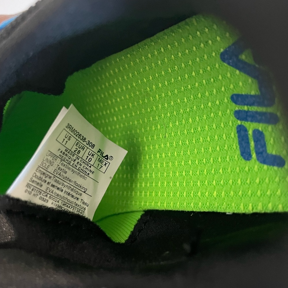 Fila Neon Green and Blue Sneakers - Picture 6 of 7